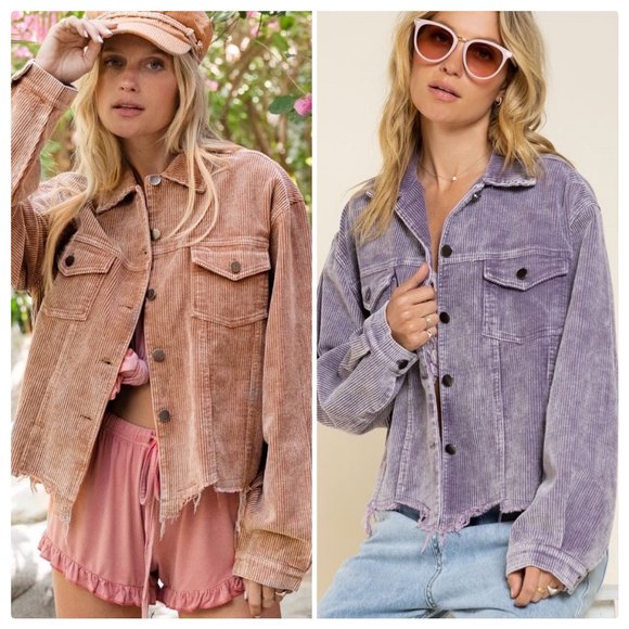 Basic Vintage Corduroy Jacket in Lavender - Picture 5 of 15